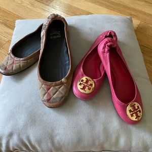 Girls Tory Burch Reva Burberry Ballerina Slippers